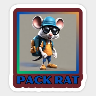 Funny camping core pack rat backpack hiker Sticker